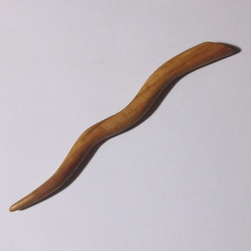 Olivewood Wavy hairstick handmade by Natural Craft for Longhaired Jewels